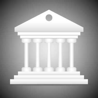 A vector illustration of a classical style white marble temple clipart