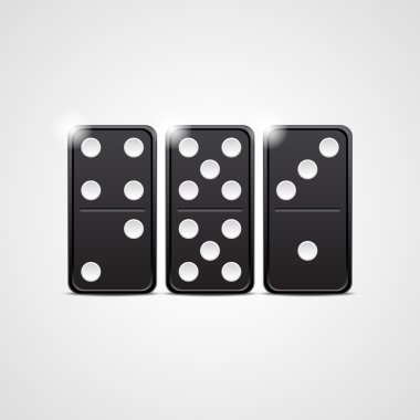 Domino black set vector illustration on white background clipart