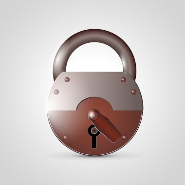Lock icon on light grey background clipart