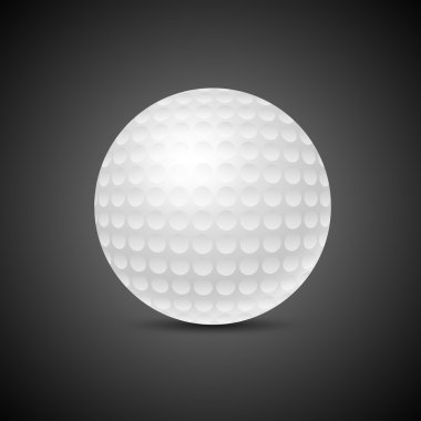 Golf ball on black background clipart