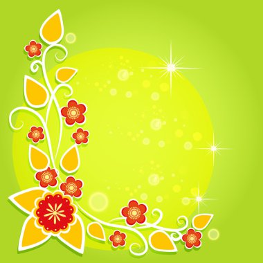 Spring green floral background clipart