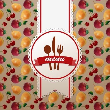 Restaurant menu design on fruit background clipart