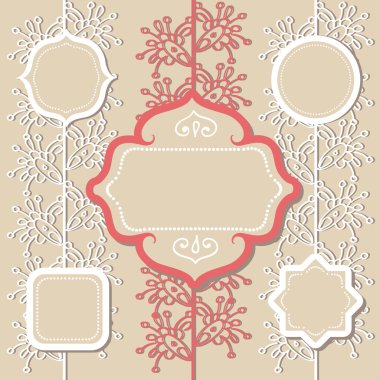 Different vintage frames, vector illustration  clipart