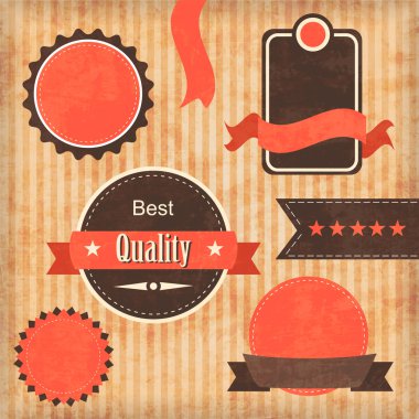 Vintage premium quality labels clipart