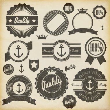 Vintage premium quality labels clipart