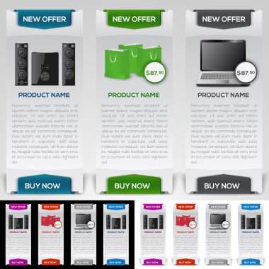 Website design template for buying computers and electronics clipart