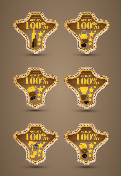 Vector brown satisfaction guarantee labels