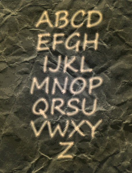 Алфавит на черном фоне
