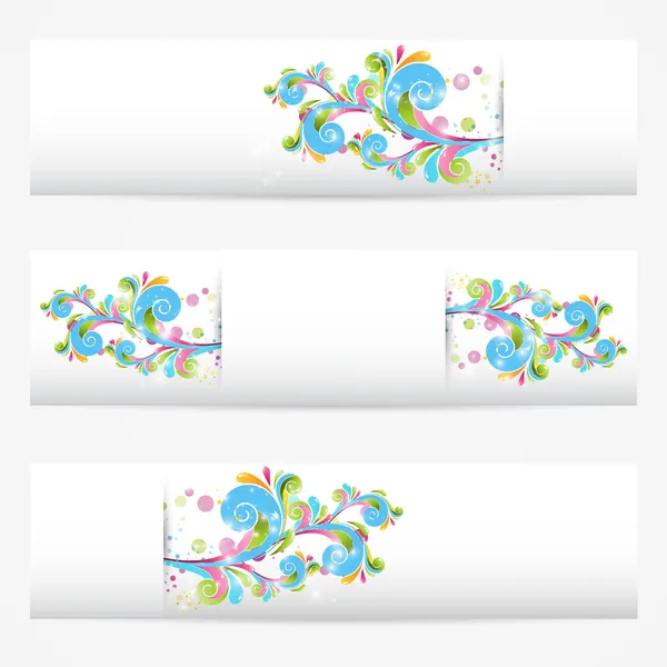 Vector Abstract Flowers Design Collection — Stock Vector