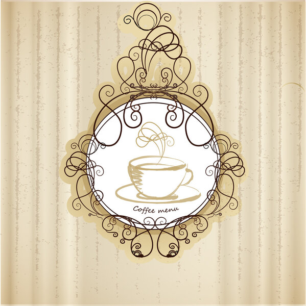 Ретро меню кофе, векторная иллюстрация
 