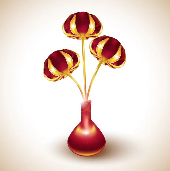 Illustration Vectorielle Des Tulipes Rouges — Image vectorielle