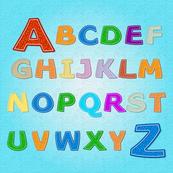 Alphabet vector contrariwise, vector illustration 