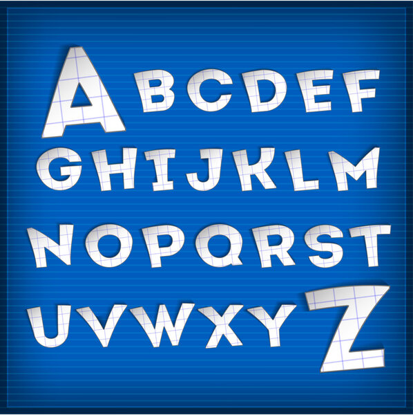 Alphabet vector contrariwise, vector illustration 