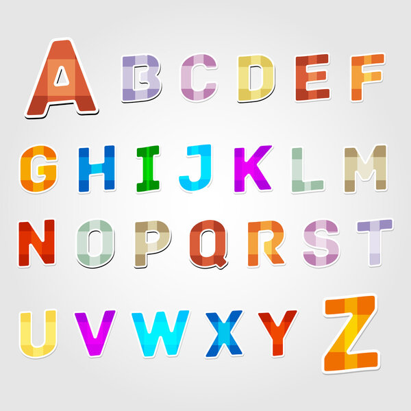 Alphabet vector contrariwise, vector illustration 