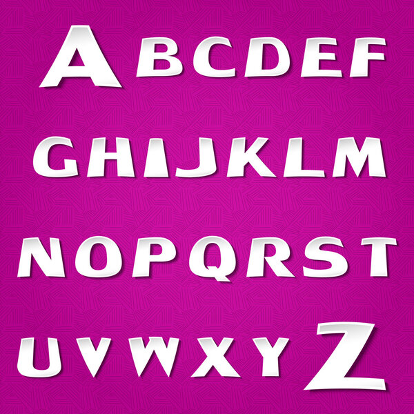 Violet alphabet Vector, vector illustration 