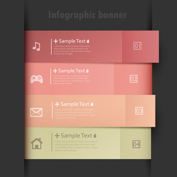 красочные баннеры опций
