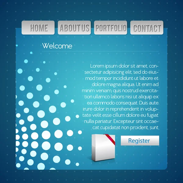 ブルーのウェブサイトのデザイン テンプレート — ストックベクタ