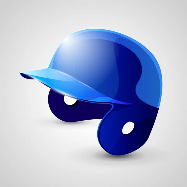 白地にブルーの野球ヘルメット — ストックベクタ