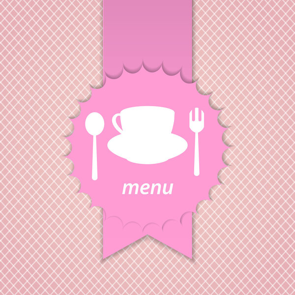 Pink frame menu design template