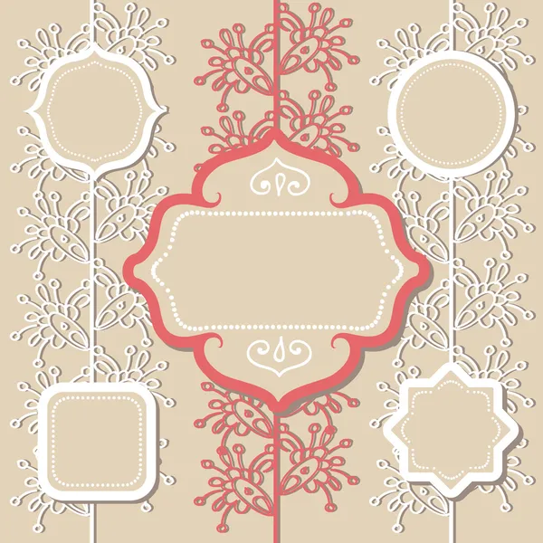 Different Vintage Frames Vector Illustration — Stock Vector