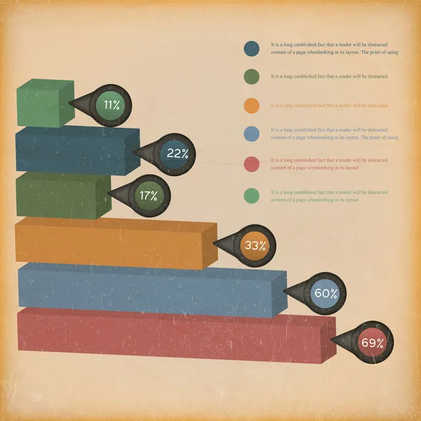 Färgglada Diagram Vektorillustration — Stock vektor