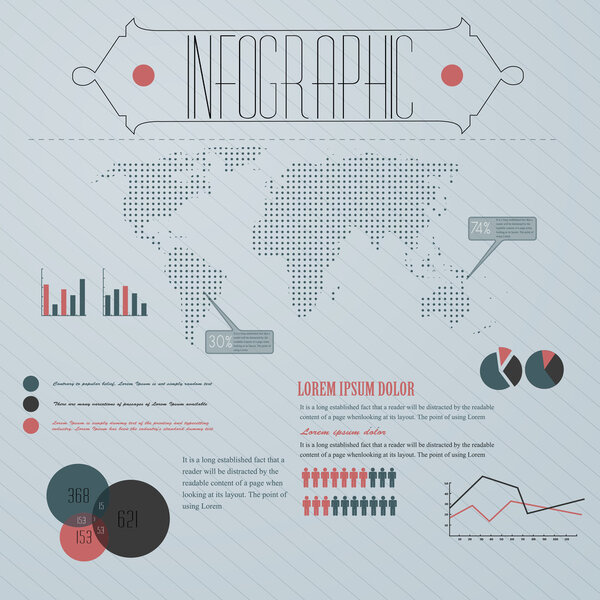 Detail infographic vector illustration. World Map and Information Graphics