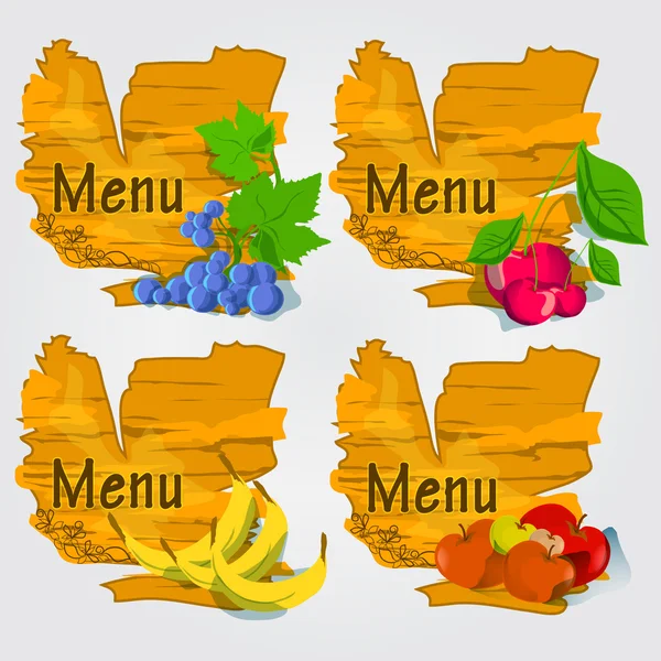 Vector Illustration Set Fruits Menu Stock Illustration