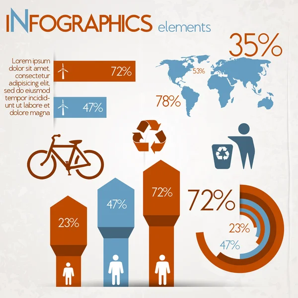 Ecologie Infographics Collectie Grafieken Symbolen Grafische Vector Elementen Rechtenvrije Stockillustraties