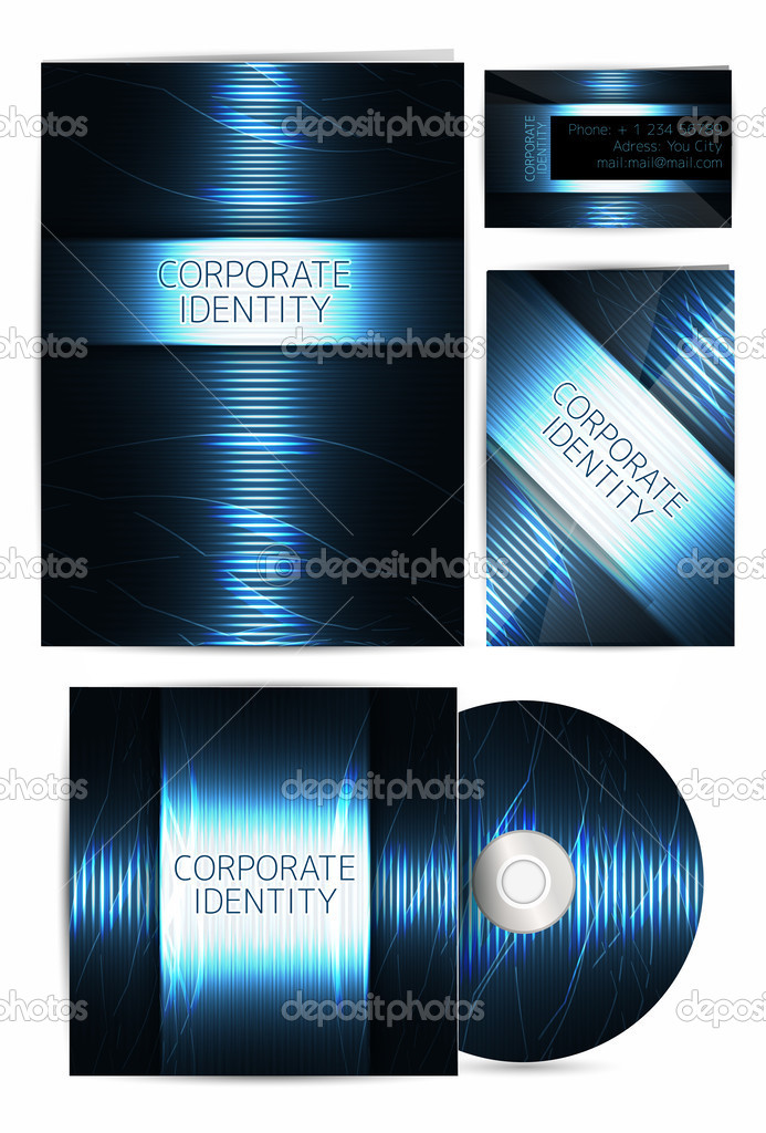 Professional corporate identity kit or business kit with artistic, your business includes CD Cover, Business Card, Envelope and Letter