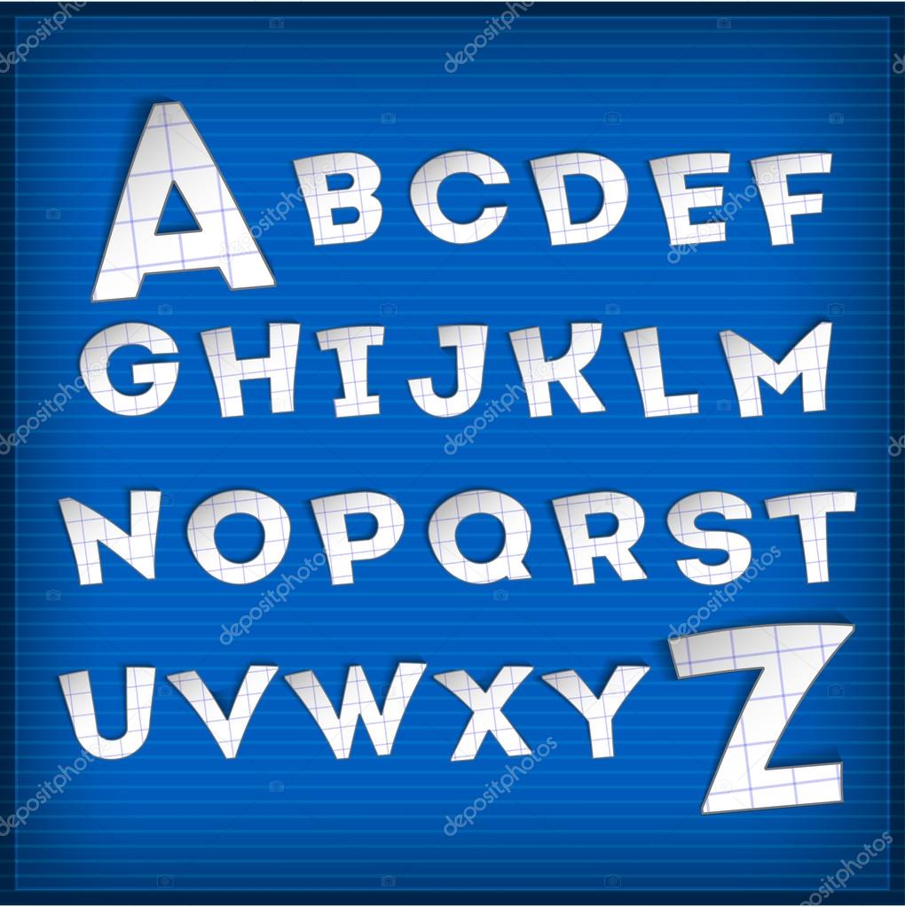 Alphabet vector contrariwise, vector illustration
