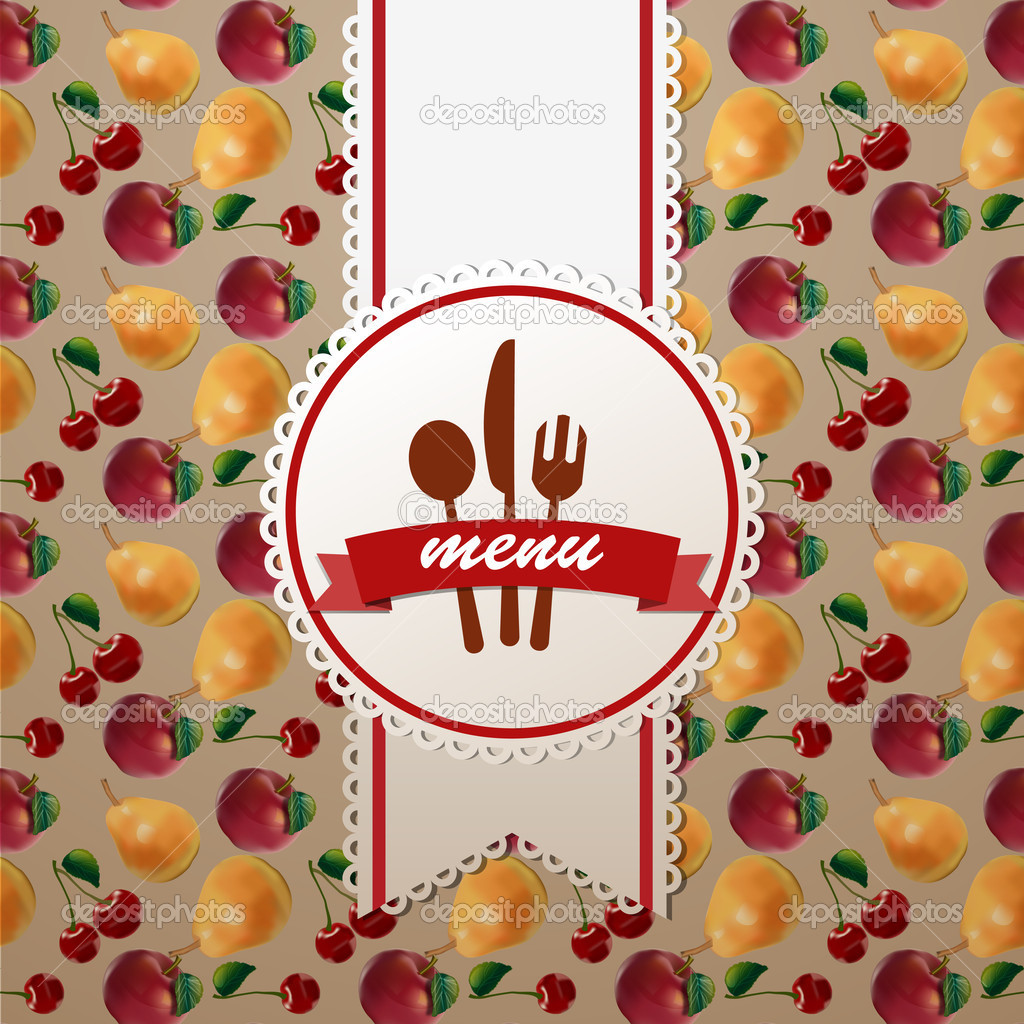 Restaurant menu design on fruit background