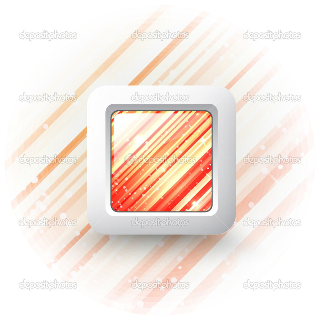 Square vector button on light background