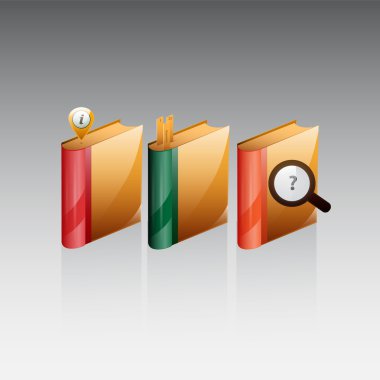 Book icons set, vector illustration  clipart