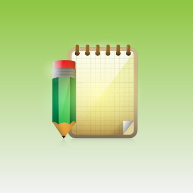 Notebook and Pencil Vector clipart