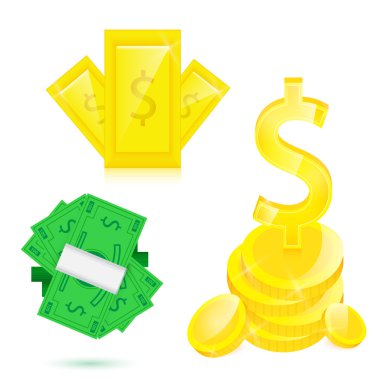 Money. Vector illustration set clipart