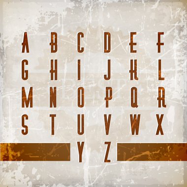 vector alphabet vintage style. clipart