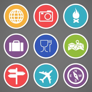 Travel and tourism icon set. vector illustration clipart