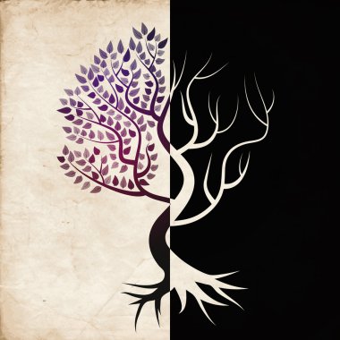 Tree concept symbolizing the seasons. Vector illustration clipart