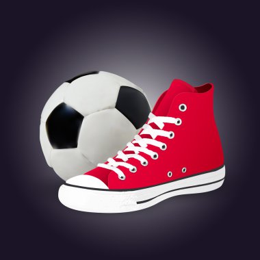 Futbol topu ve ayakkabısı illüstrasyon vektör