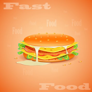 tasty hamburger vector illustration clipart