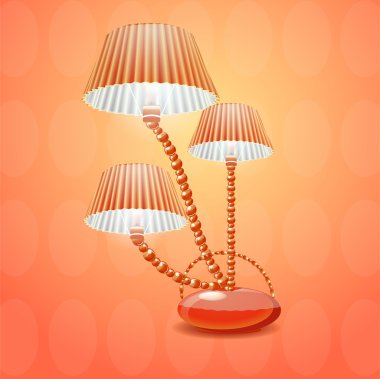 Lamp with shade. Vector illustration clipart