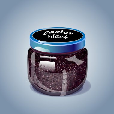 black caviar vector illustration clipart
