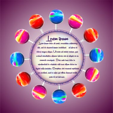 Vector illustration of colorful lollipops clipart