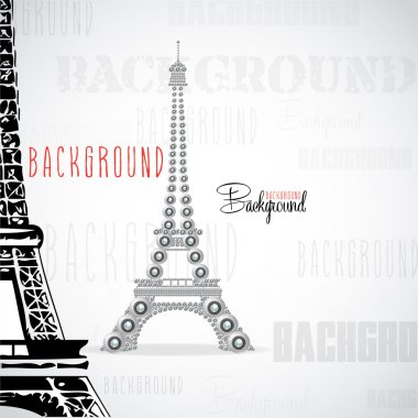 White eiffel tower made from webcam. Vector illustration clipart