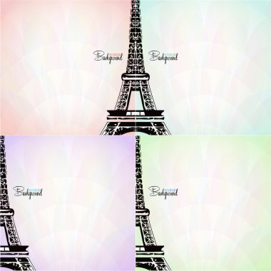 vector card with eiffel tower clipart