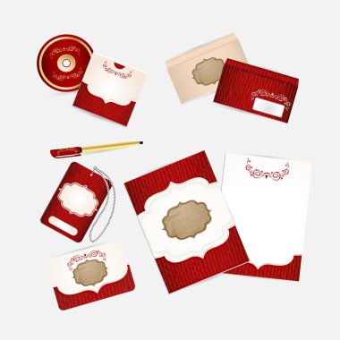 Red corporate identity template. clipart