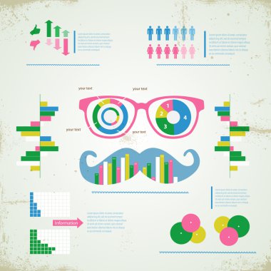 Hipster Infographic vektör çizim