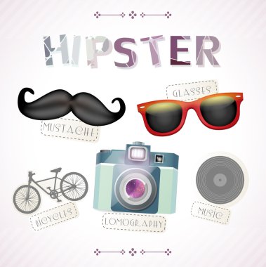 Hipster elements vector illustration clipart