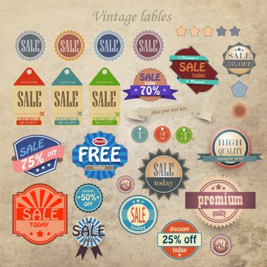 Vintage discount and high quality labels clipart