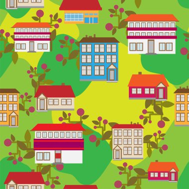 Cartoon city vector illustration clipart